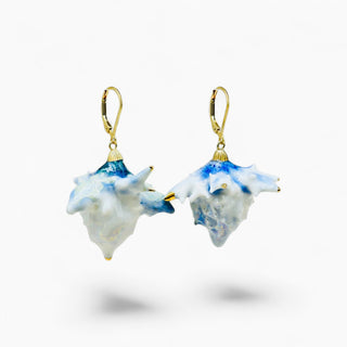Unique botanical earrings made using Xenia Busalova’s FARPHORIA original porcelain technique