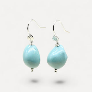 Silver Porcelain Drop Earrings