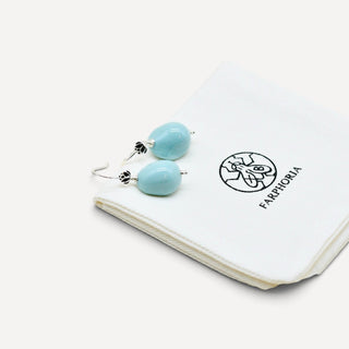 Silver Porcelain Drop Earrings