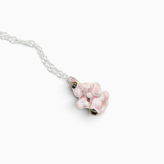 FARPHORIA real plant porcelain pendant necklace with a 60cm silver chain, handmade in London