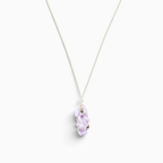 Unusual lavender porcelain necklace made from a real plant, an elegant gift for a woman who loves art