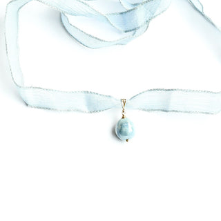 FARPHORIA_blue_porcelain_pearl_necklace_silk_ribbon_anniversary