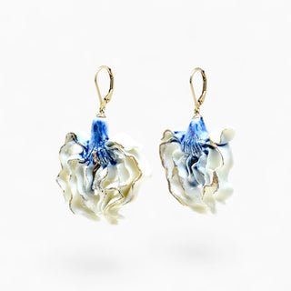 One-of-a-kind handmade porcelain artichoke earrings, a meaningful luxury anniversary gift for a wife