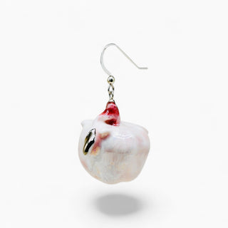 One-of-a-kind porcelain flower earring handmade in London for a woman who loves unique jewellery