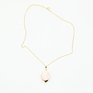 Farphoria_APRIKA_peach_porcelain_necklace_pendant_pink_chain