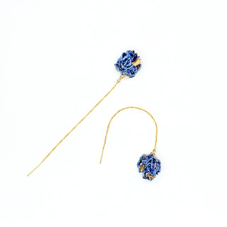 Farphoria_PHOEBE_threaders_earrings_blue_artichokes_goldfilled