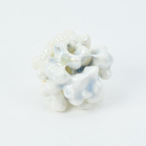 AKOYA Real Flower in Porcelain Ceramic Mono Earring