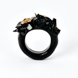 RUAPEHU Black Porcelain Ceramic Ring